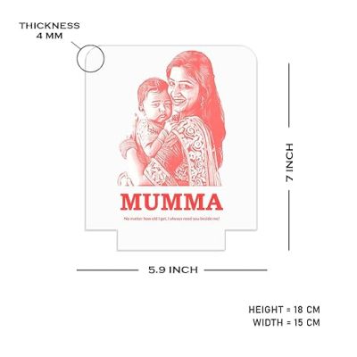 Personalized Mom Daughter Photo Night Lamp with Multicolored Light Customized Photo Birthday Memorable Gift for Mom Daughter & Son